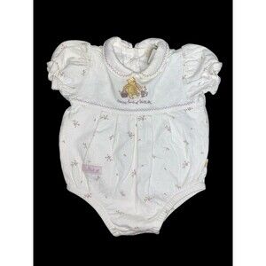 Classic Pooh Vtg Floral Pooh & Piglet Baby Bubble Romper Size 6m